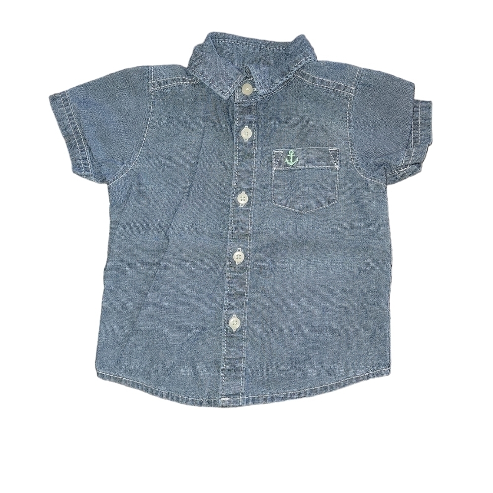 Carter’s size 6 months denim short sleeve shirt - Picture 1 of 6